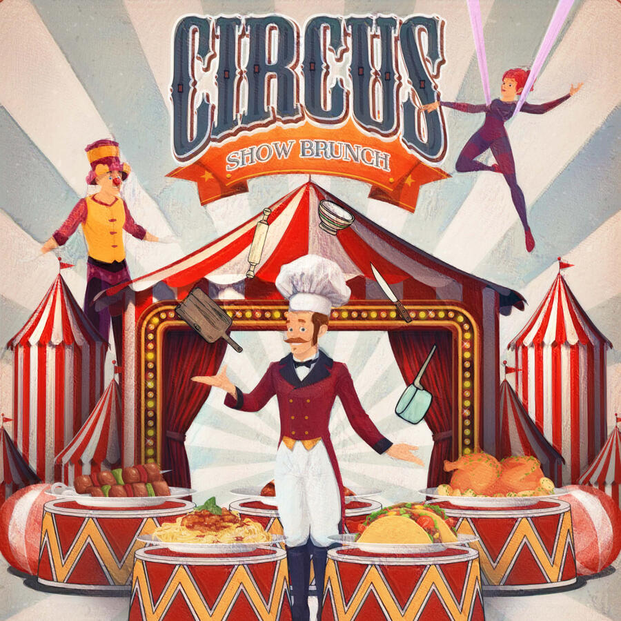 The Circus Brunch Illustration