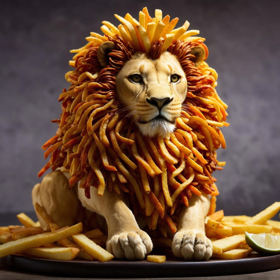 Lion with French Fries